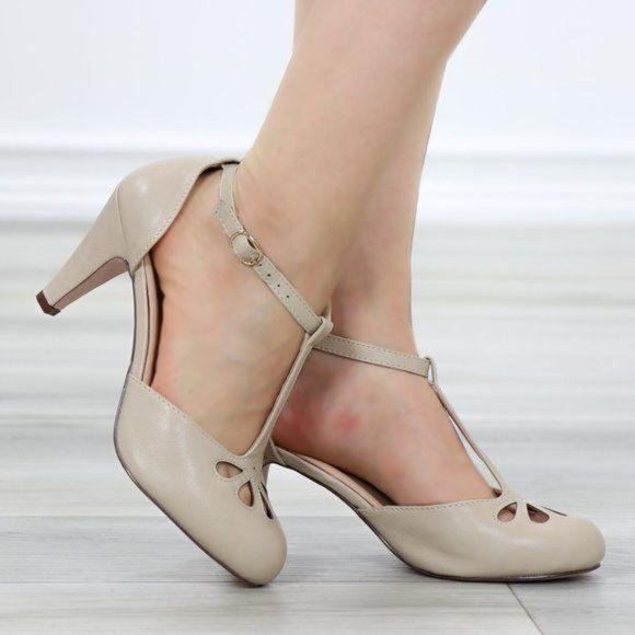 Shoes - Vintage Style T-Strap Rockabilly Kitty Heels